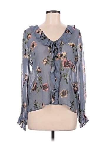 Paige Long Sleeve Silk Top (view 1)