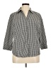 Basic Editions Houndstooth Black 3/4 Sleeve Button-Down Shirt Size XL - photo 1