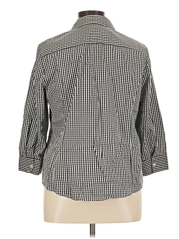 Basic Editions 3/4 Sleeve Button-Down Shirt (view 2)