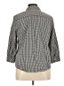 Basic Editions Houndstooth Black 3/4 Sleeve Button-Down Shirt Size XL - photo 2
