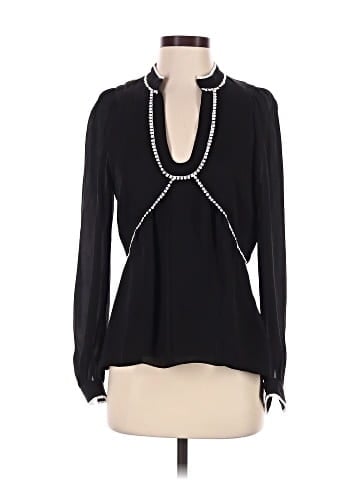 Intermix Long Sleeve Silk Top (view 1)