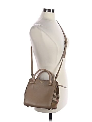Burberry Leather Mega Check Mini Banwell Tote (view 2)