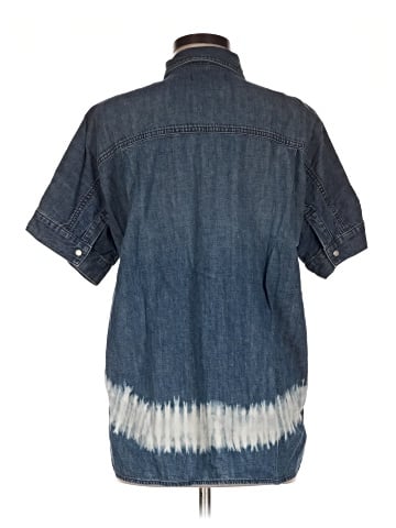 Madewell Shibori Denim Short-Sleeve Shirt (view 2)