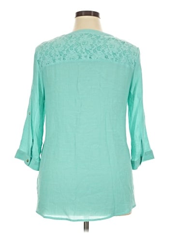 Notations 3/4 Sleeve Button-Down Shirt (view 2)