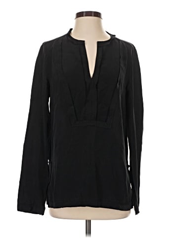 BCBGMAXAZRIA Long Sleeve Silk Top (view 1)