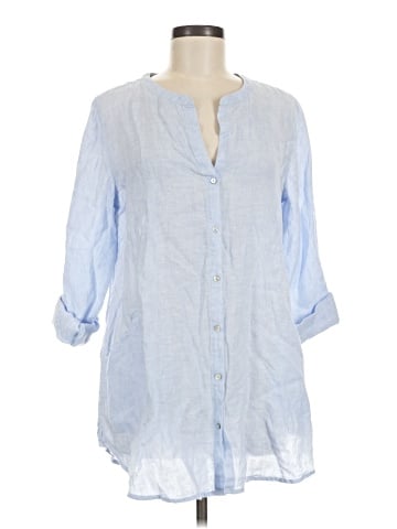 Sigrid Olsen 3/4 Sleeve Button-Down Shirt (view 1)