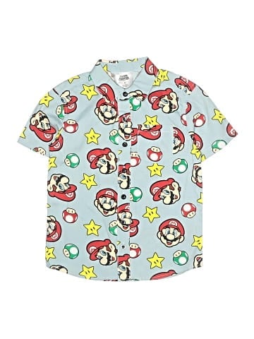 Super Mario Short Sleeve Button-Down Shirt (view 1)