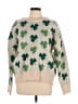 Unbranded 100% Polyester Floral Green Pullover Sweater Size L - photo 1
