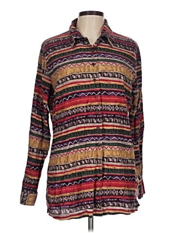 Anna Long Sleeve Silk Top (view 1)