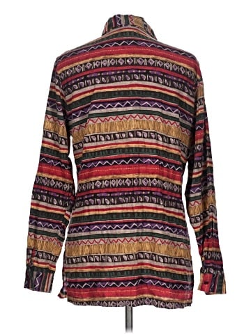 Anna Long Sleeve Silk Top (view 2)