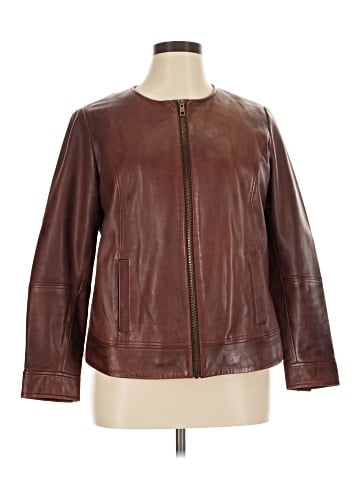 Marina Rinaldi Leather Jacket (view 1)