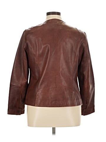 Marina Rinaldi Leather Jacket (view 2)