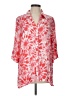 Ruby Rd. 100% Rayon Floral Pink 3/4 Sleeve Button-Down Shirt Size L - photo 1