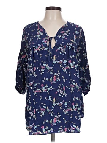 Rebecca Taylor 3/4 Sleeve Silk Top (view 1)