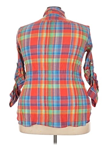 Lauren by Ralph Lauren 3/4 Sleeve Button-Down Shirt (view 2)