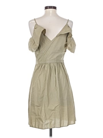 Madewell Khaki Cold-Shoulder Ruffle Dress (view 2)