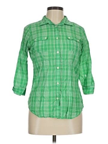 American Eagle Outfitters 3/4 Sleeve Button-Down Shirt (view 1)