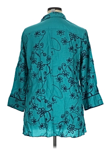 MULTIPLES 3/4 Sleeve Button-Down Shirt (view 2)
