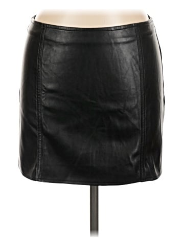 Olivaceous Faux Leather Skirt (view 1)