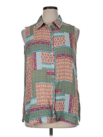 Rose + Olive Sleeveless Blouse (view 1)