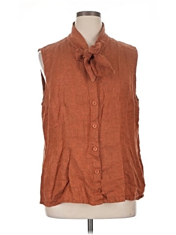 Flax Sleeveless Button-Down Shirt (view 1)