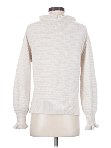 Madewell Ruffle-Neck Pullover Sweater in Cotton-Merino Yarn (view 2)