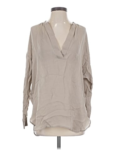 Vince. Long Sleeve Silk Top (view 1)