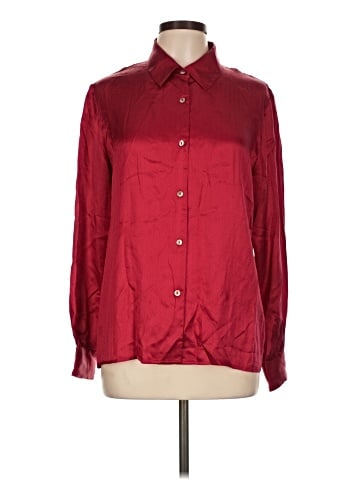 Neiman Marcus Long Sleeve Silk Top (view 1)