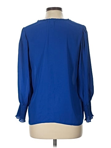Aqua Long Sleeve Blouse (view 2)