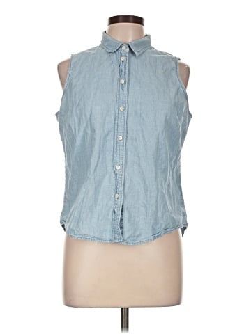 J.Crew Factory Store Sleeveless Button-Down Shirt (view 1)