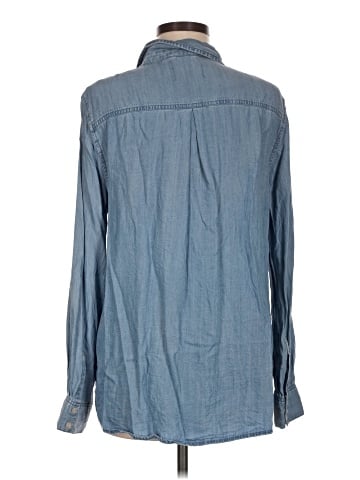 Cosmic Blue Love Long Sleeve Button-Down Shirt (view 2)