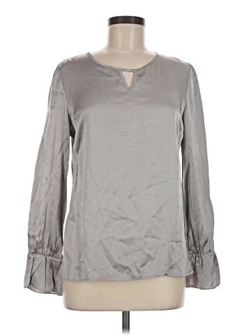 Amanda Uprichard Long Sleeve Silk Top (view 1)