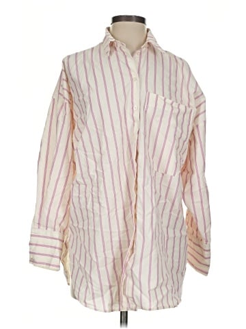 Zara 3/4 Sleeve Button-Down Shirt (view 1)