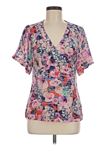 Nanette Lepore Short Sleeve Silk Top (view 1)