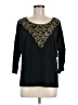 Ruby Rd. Black 3/4 Sleeve Top Size M - photo 1