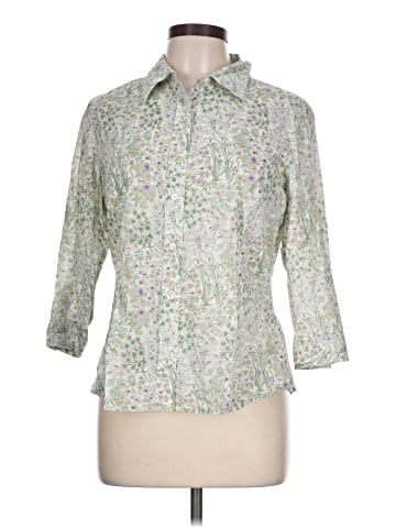 Talbots 3/4 Sleeve Button-Down Shirt (view 1)