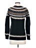 Talbots Chevron-herringbone Argyle Fair Isle Graphic White Black Pullover Sweater Size XS - photo 2