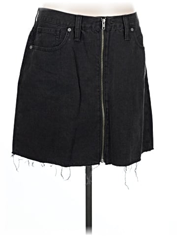 Madewell Rigid Denim A-Line Mini Skirt in Lunar Wash (view 1)