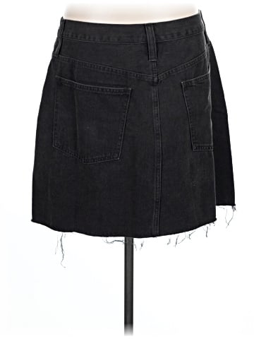 Madewell Rigid Denim A-Line Mini Skirt in Lunar Wash (view 2)