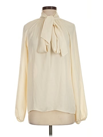 Theory Long Sleeve Silk Top (view 1)
