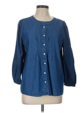 Ann Taylor LOFT Outlet 3/4 Sleeve Button-Down Shirt (view 1)