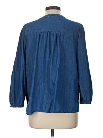 Ann Taylor LOFT Outlet 3/4 Sleeve Button-Down Shirt (view 2)