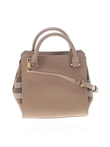 Burberry Leather Mega Check Mini Banwell Tote (view 1)