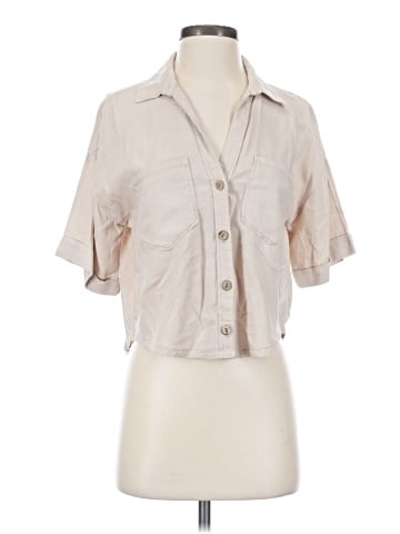 Zara 3/4 Sleeve Button-Down Shirt (view 1)