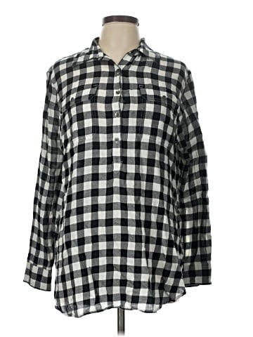 Chaps 3/4 Sleeve Button-Down Shirt (view 1)