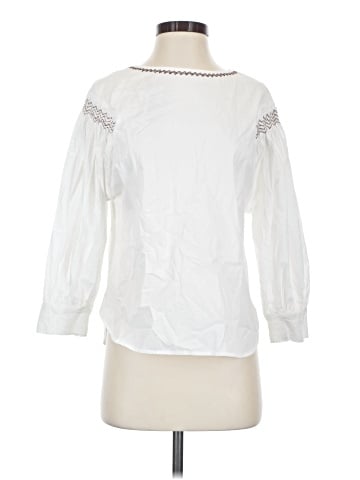 Madewell Embroidered Poplin Balloon-Sleeve Top (view 1)