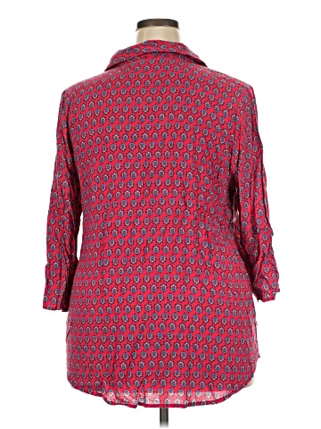 Woman Within 3/4 Sleeve Button-Down Shirt (view 2)