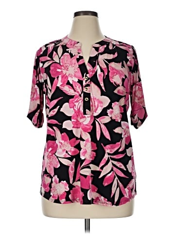 Anne Klein Short Sleeve Blouse (view 1)