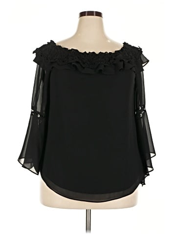 White House Black Market 3/4 Sleeve Blouse (view 1)