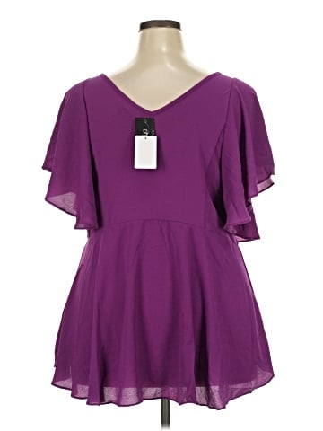 City Chic Short Sleeve Blouse (view 2)